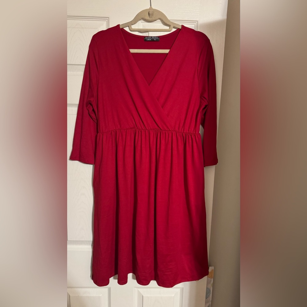 Brick Red Wrap Dress